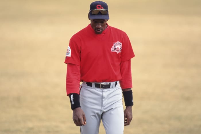Michael Jordan playing minor league baseball.